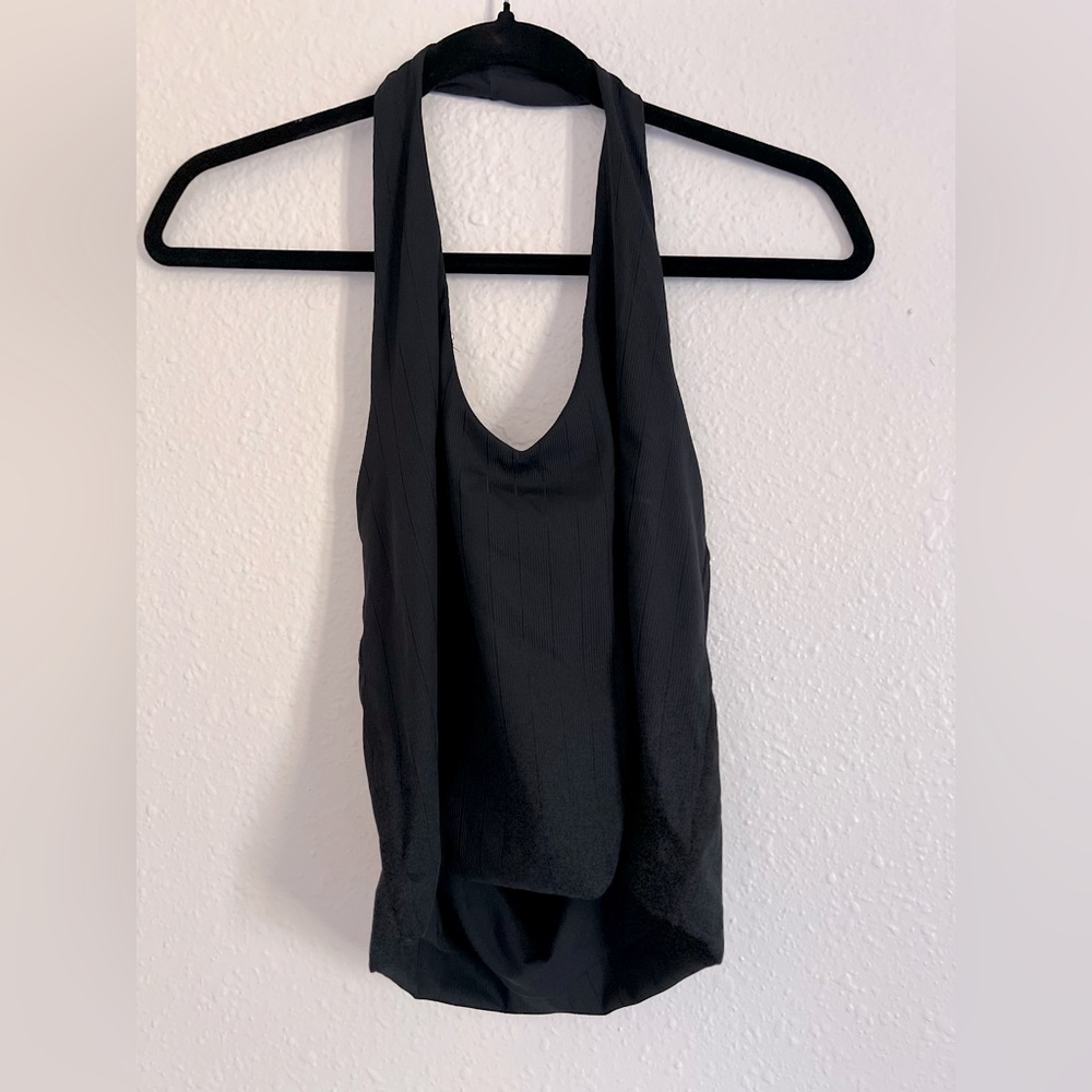 Black Halter Brami Tank Crop Klassy Network Size Large